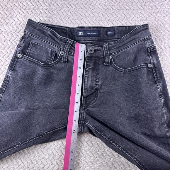 BKE Jake Straight Mens 30x32 Black Denim Jeans Cotton Blend Stretch - Picture 8 of 16